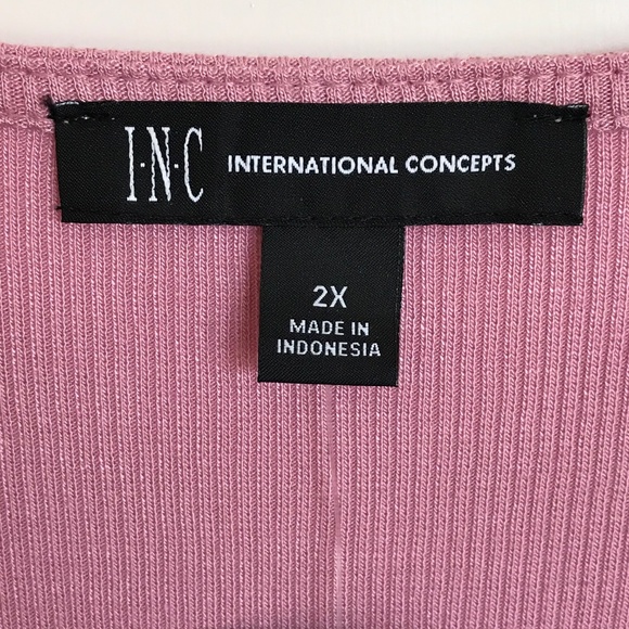 INC INTERNATIONAL CONCEPTS Ribbed Short Sleeve Square Neck Top Plus Size 2X NWT - Picture 6 of 16